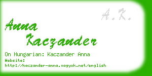 anna kaczander business card